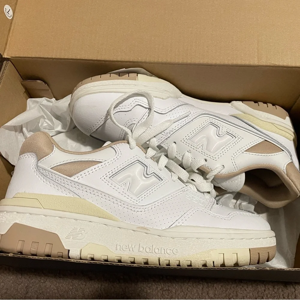 Women’s New Balance 550 White Tan Size US 6 - Picture 1 of 8